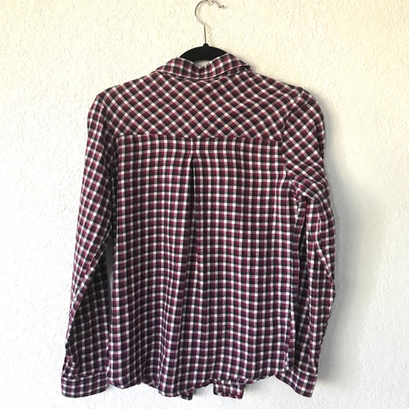 Burgundy & Navy Flannel top - Picture 3 of 3